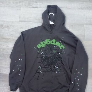 Stylish Dark Gray Hoodie with Spider Graphic